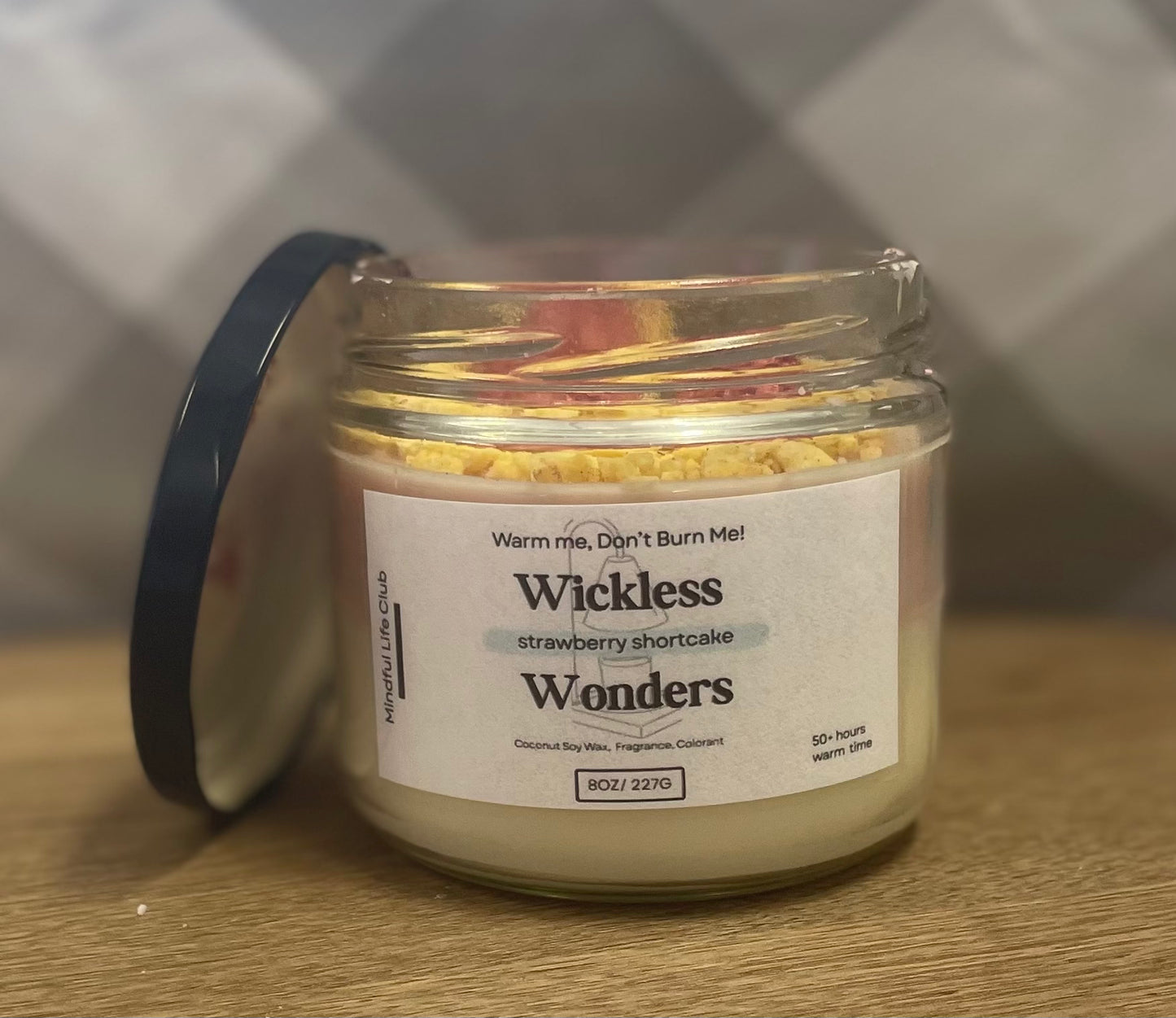 Wickless Strawberry Shortcake Candles