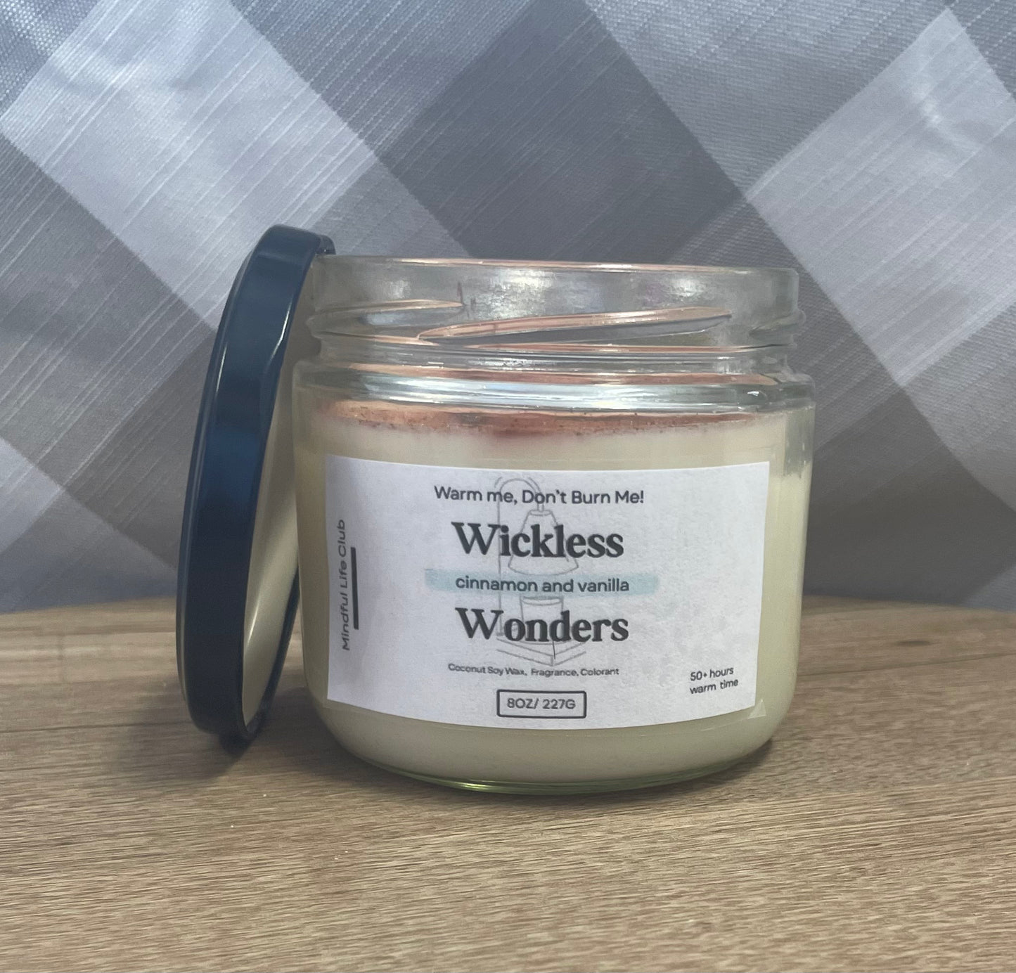 Wickless Cinnamon and Vanilla Candles