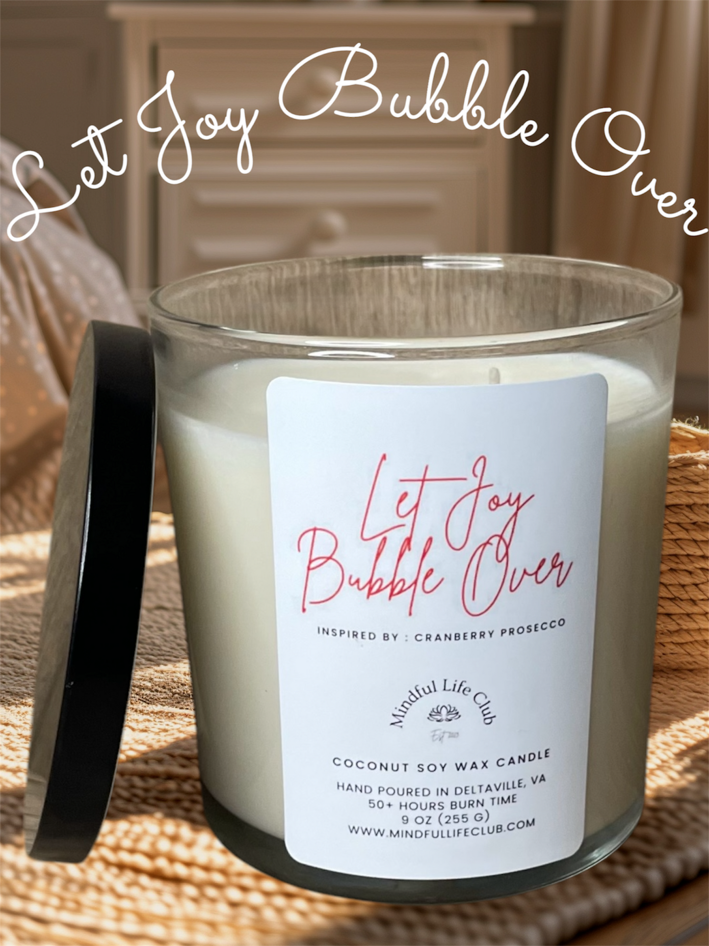 Let Joy Bubble Over Candle