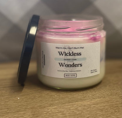 Wickless Ocean Rose Candles